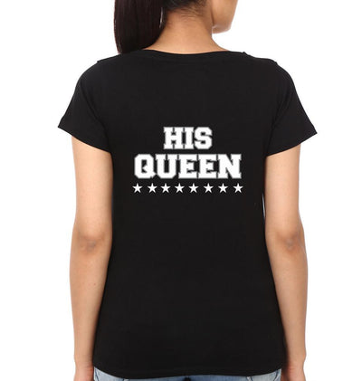 The King His Queen Couple Half Sleeves T-Shirts -FunkyTees