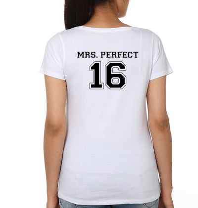 Mr. Perfect And Mrs. Perfect Couple Half Sleeves T-Shirts -FunkyTees