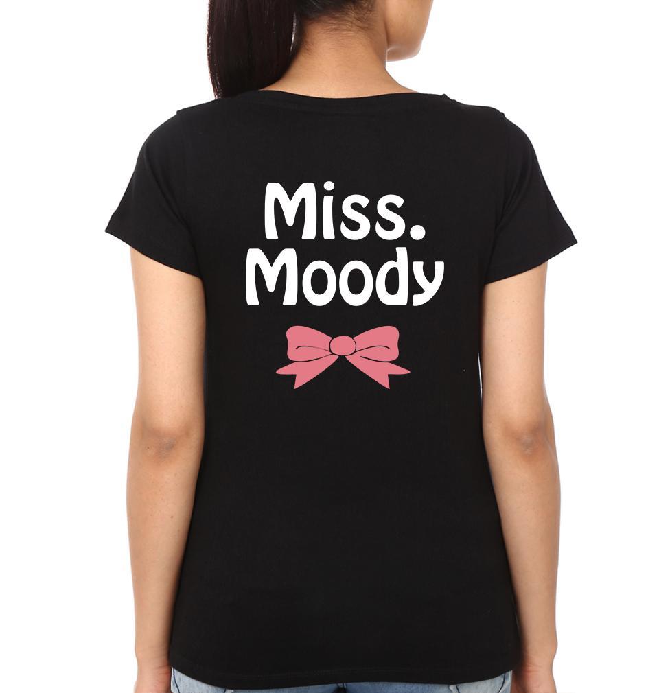 Mr Moody Miss Moody Couple Half Sleeves T-Shirts -FunkyTees