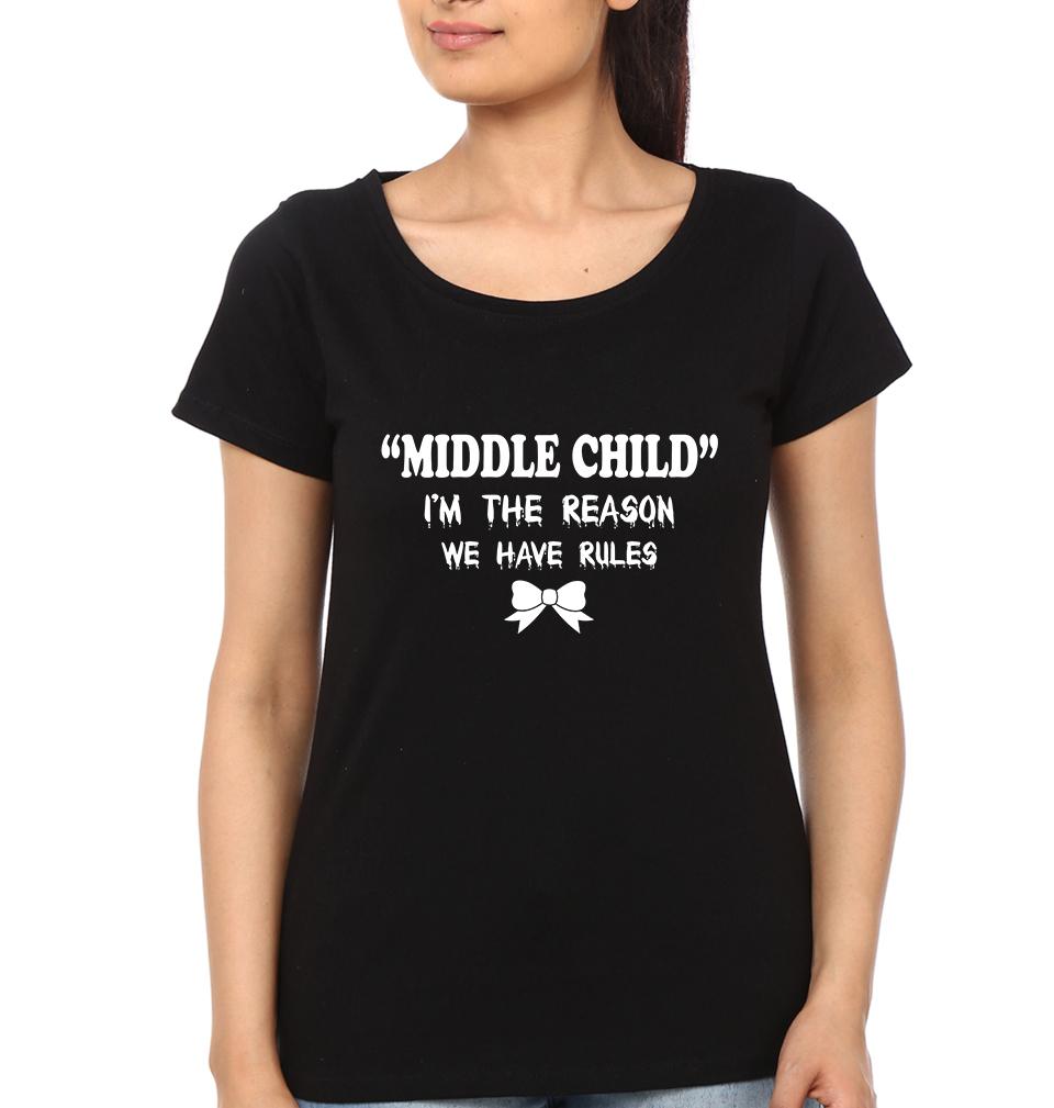 Oldest Middle Youngest Child Brother-Sister Half Sleeves T-Shirts -FunkyTees