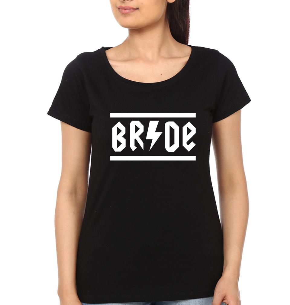 Groom Bride Couple Half Sleeves T-Shirts -FunkyTees