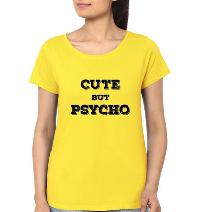 Cute And Psycho Friends BFF Half Sleeves T-Shirts-FunkyTees