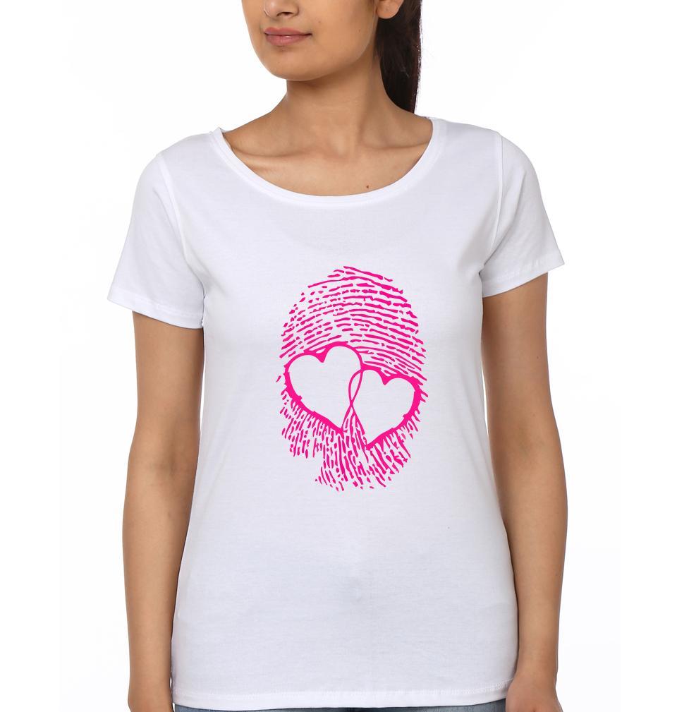 Love Prints Couple Half Sleeves T-Shirts -FunkyTees
