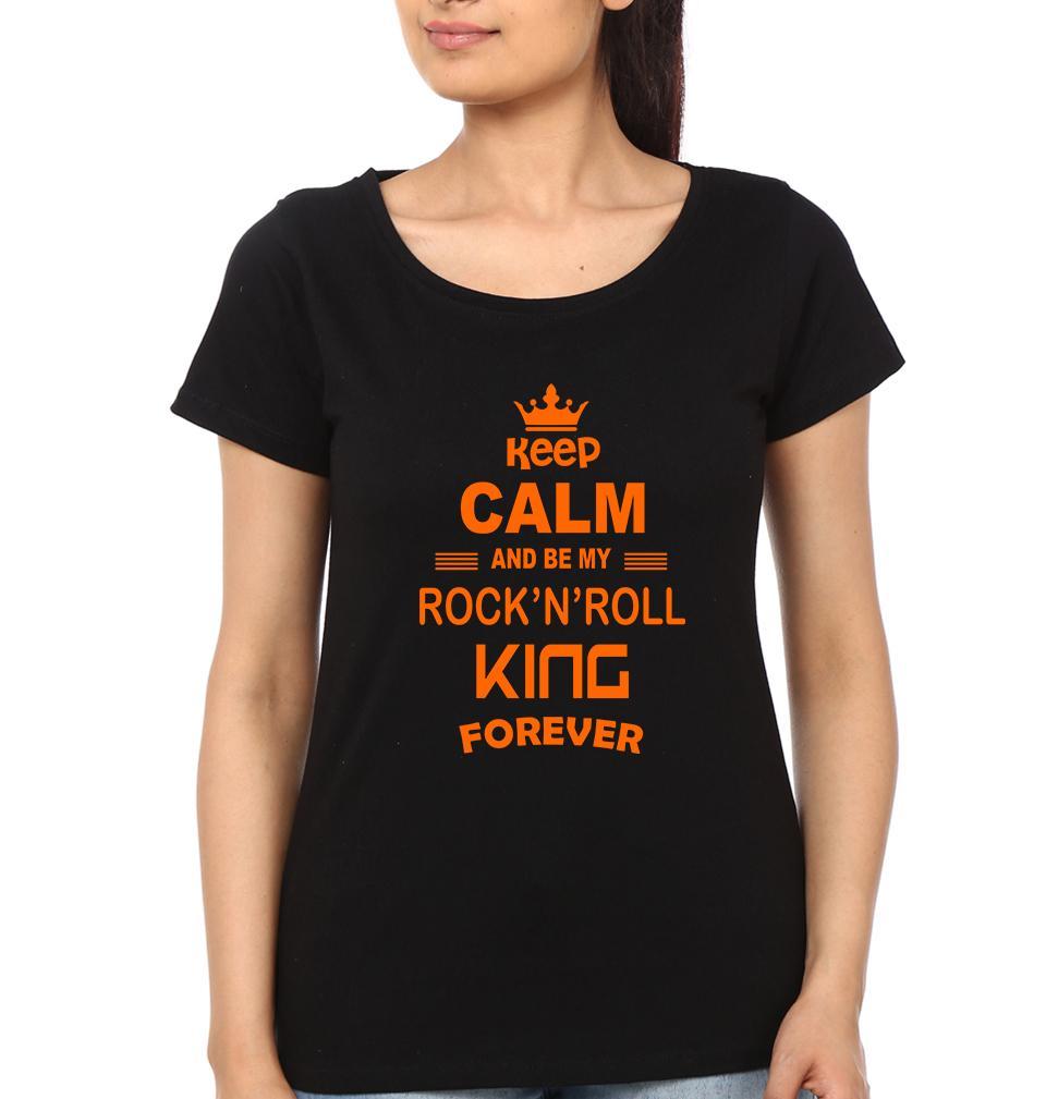 Rock N Roll King Queen Couple Half Sleeves T-Shirts -FunkyTees