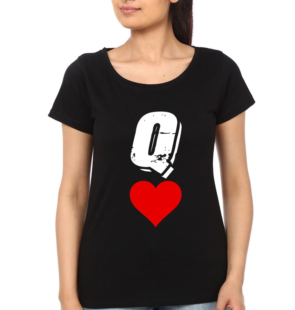 K Q Couple Half Sleeves T-Shirts -FunkyTees