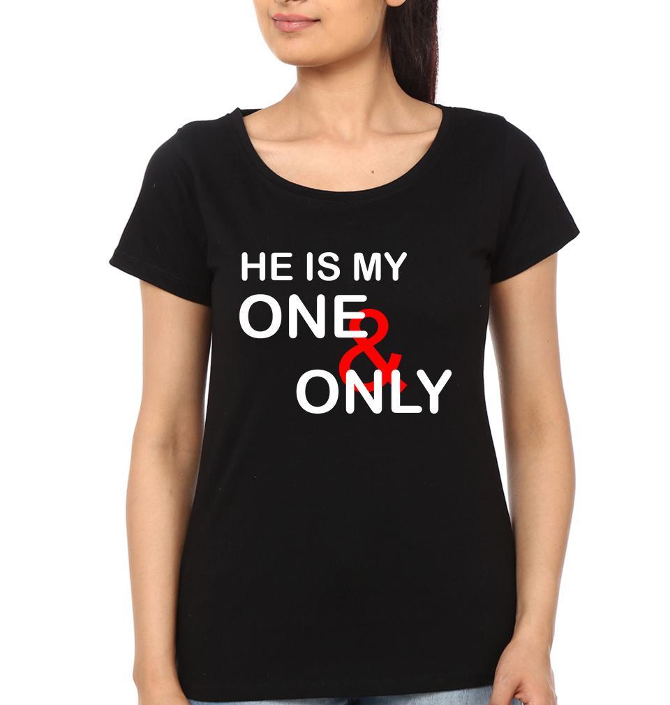 One & Only Couple Half Sleeves T-Shirts -FunkyTees