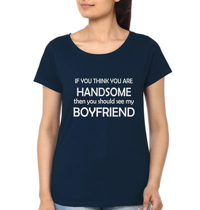 Girlfriend Boyfriend Couple Half Sleeves T-Shirts -FunkyTees