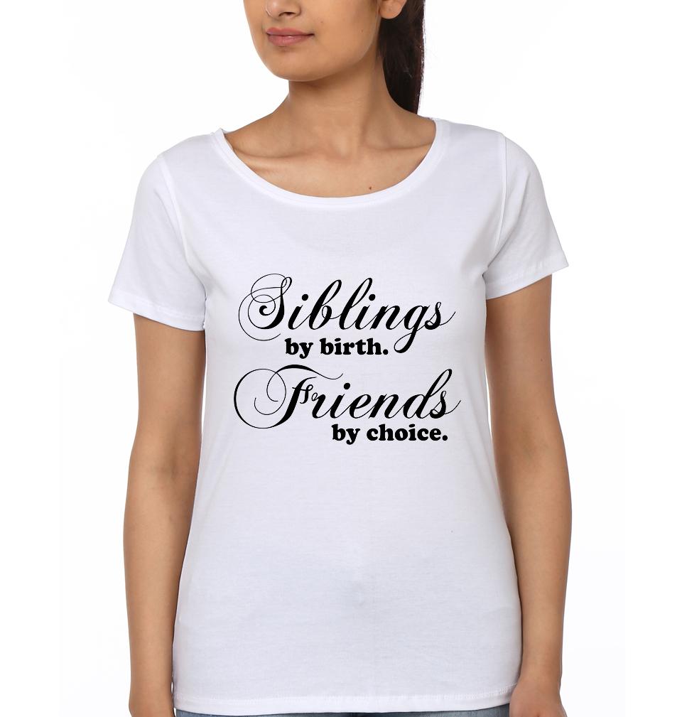 Siblings By Birth Brother-Sister Half Sleeves T-Shirts -FunkyTees