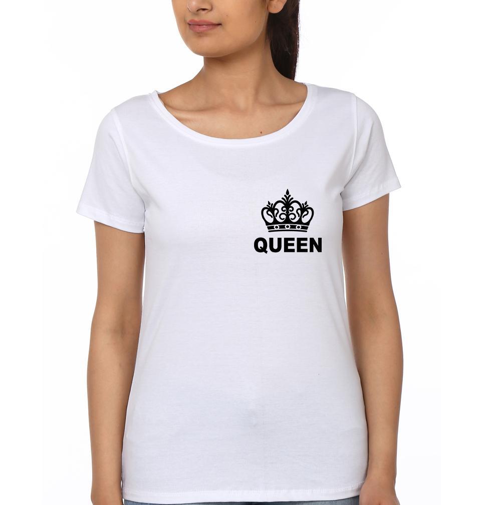 Pocket King Queen Couple Half Sleeves T-Shirts -FunkyTees