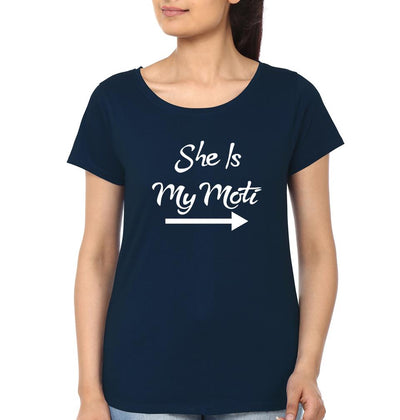 She Is Hotie She Is Moti  BFF Half Sleeves T-Shirts-FunkyTees