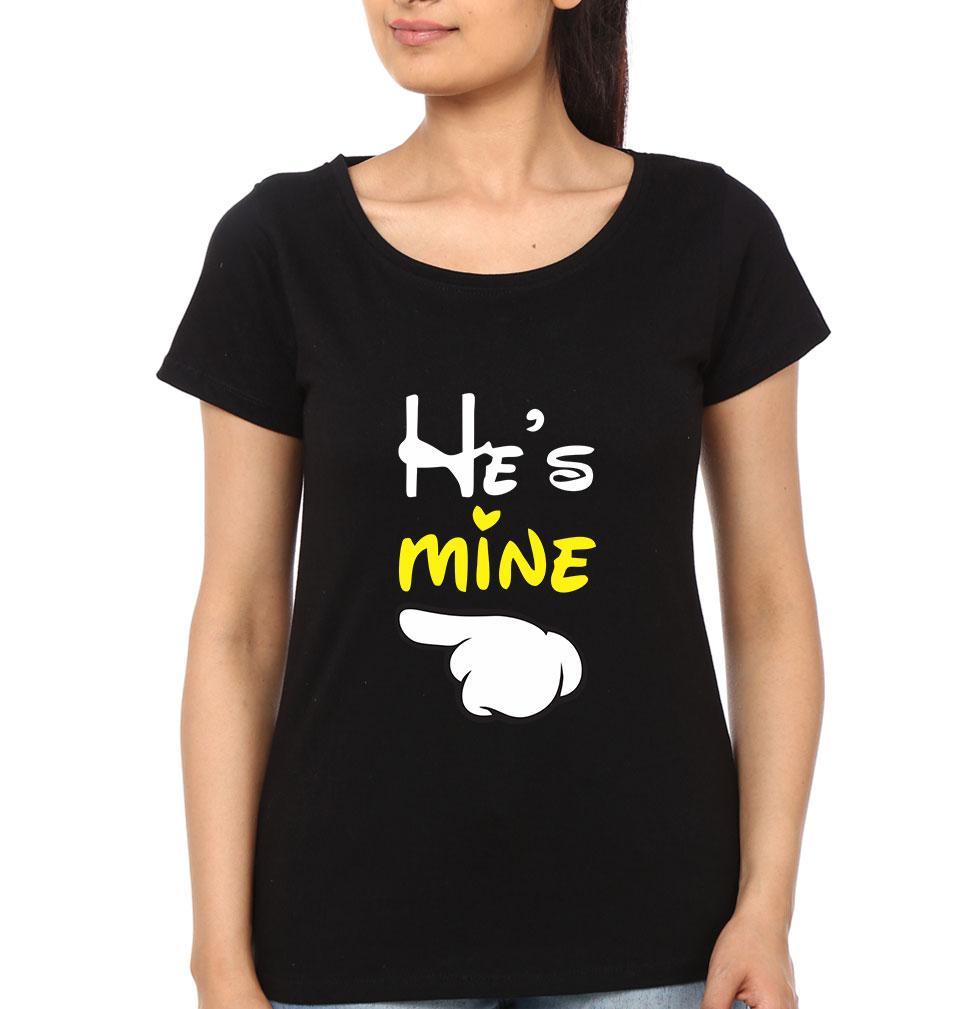 Mine Couple Half Sleeves T-Shirts -FunkyTees