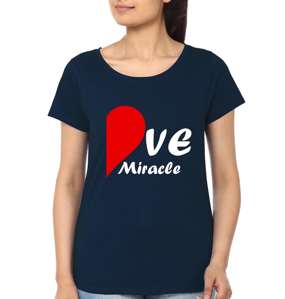 Let Love Create Miracle Couple Half Sleeves T-Shirts -FunkyTees