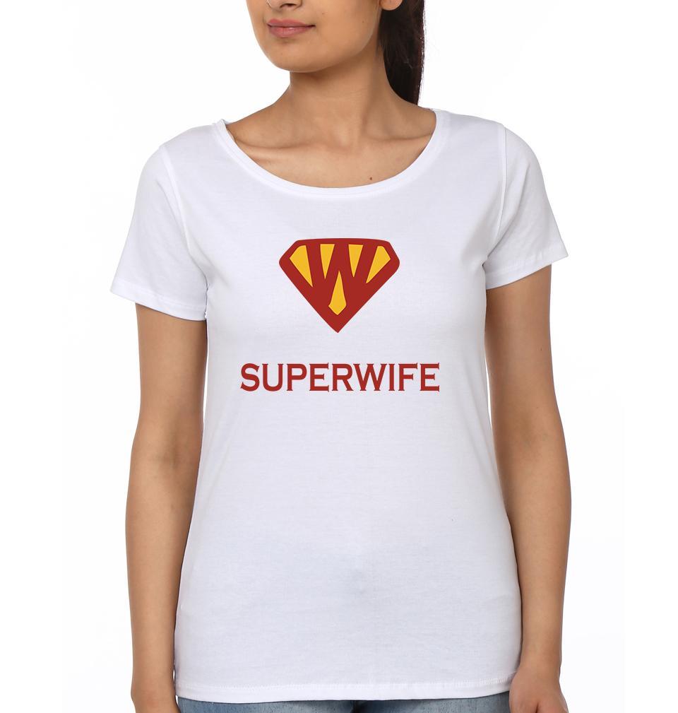 SuperHusband&Wife Couple Half Sleeves T-Shirts -FunkyTees