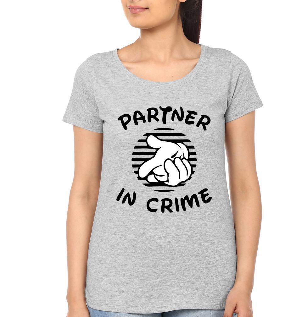 Partner in Crime Couple Half Sleeves T-Shirts -FunkyTees