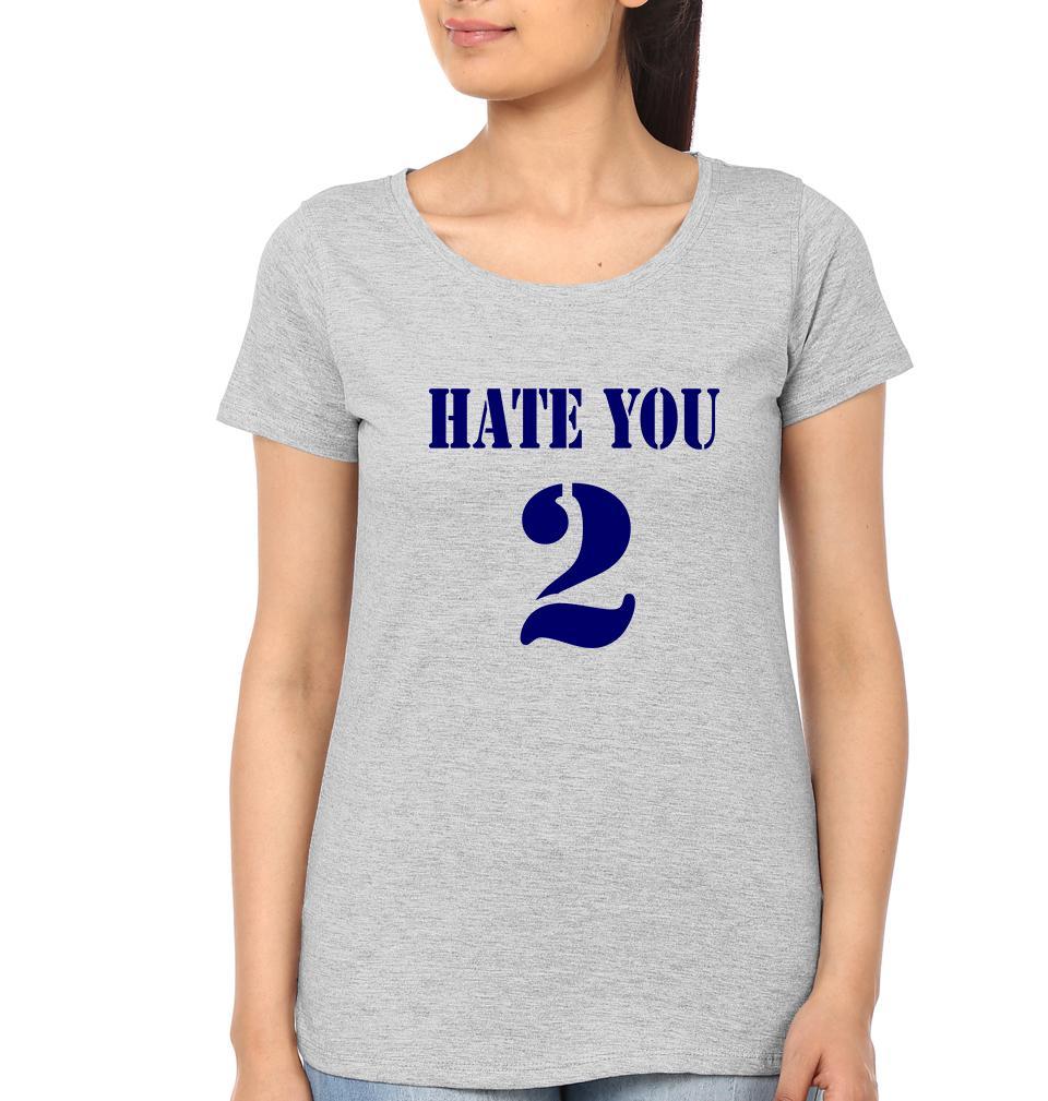 I Hate You Hate  You 2 Couple Half Sleeves T-Shirts -FunkyTees