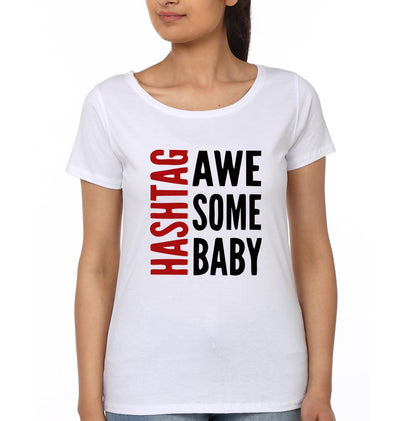 Hashtag Awesome Baby & Hashtag Awesome Dad Father and Daughter Matching T-Shirt- FunkyTeesClub
