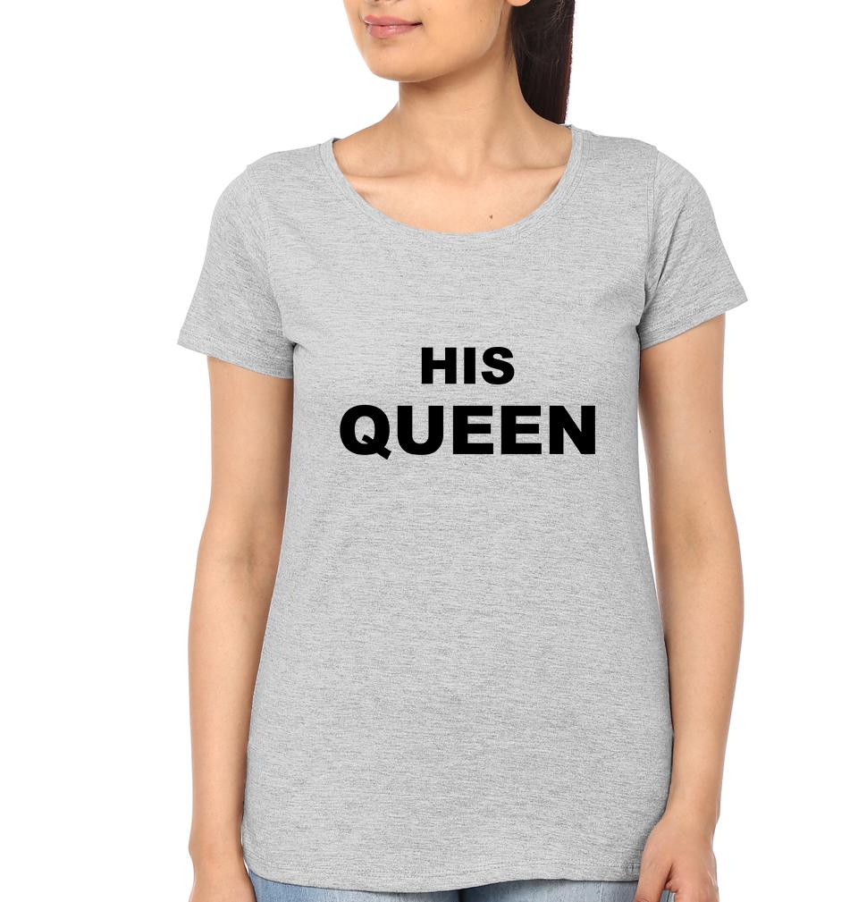 The King His Queen Couple Half Sleeves T-Shirts -FunkyTees