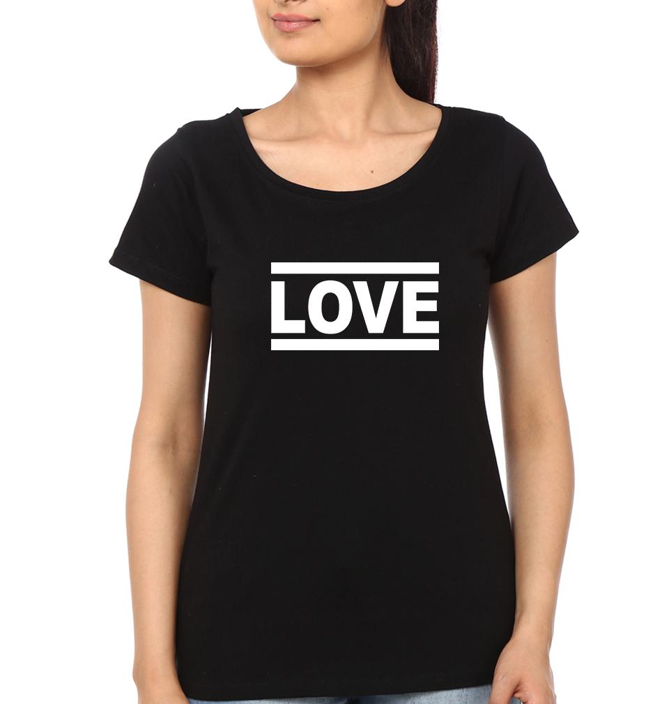 One Love Couple Half Sleeves T-Shirts -FunkyTees
