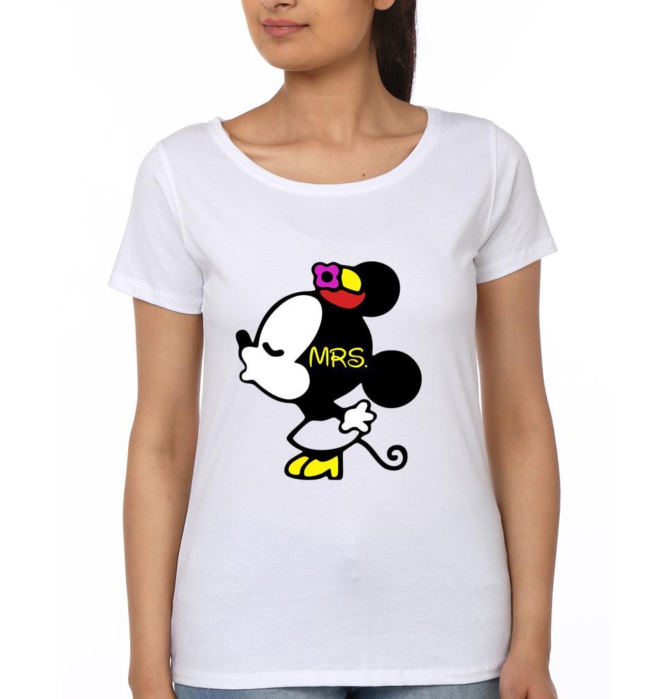 Mr. Mickey Mrs. Minnie Couple Half Sleeves T-Shirts -FunkyTees