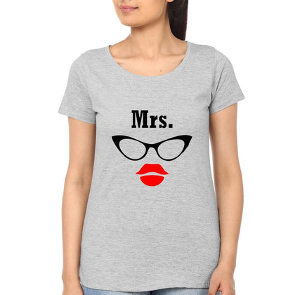 Mr. & Mrs Couple Half Sleeves T-Shirts -FunkyTees
