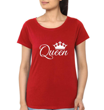 King Queen Couple Half Sleeves T-Shirts -FunkyTees