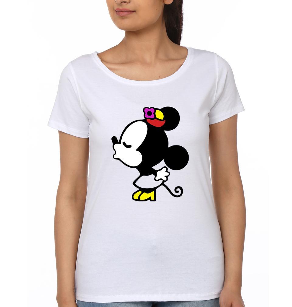 Mickey Minnie Couple Half Sleeves T-Shirts -FunkyTees