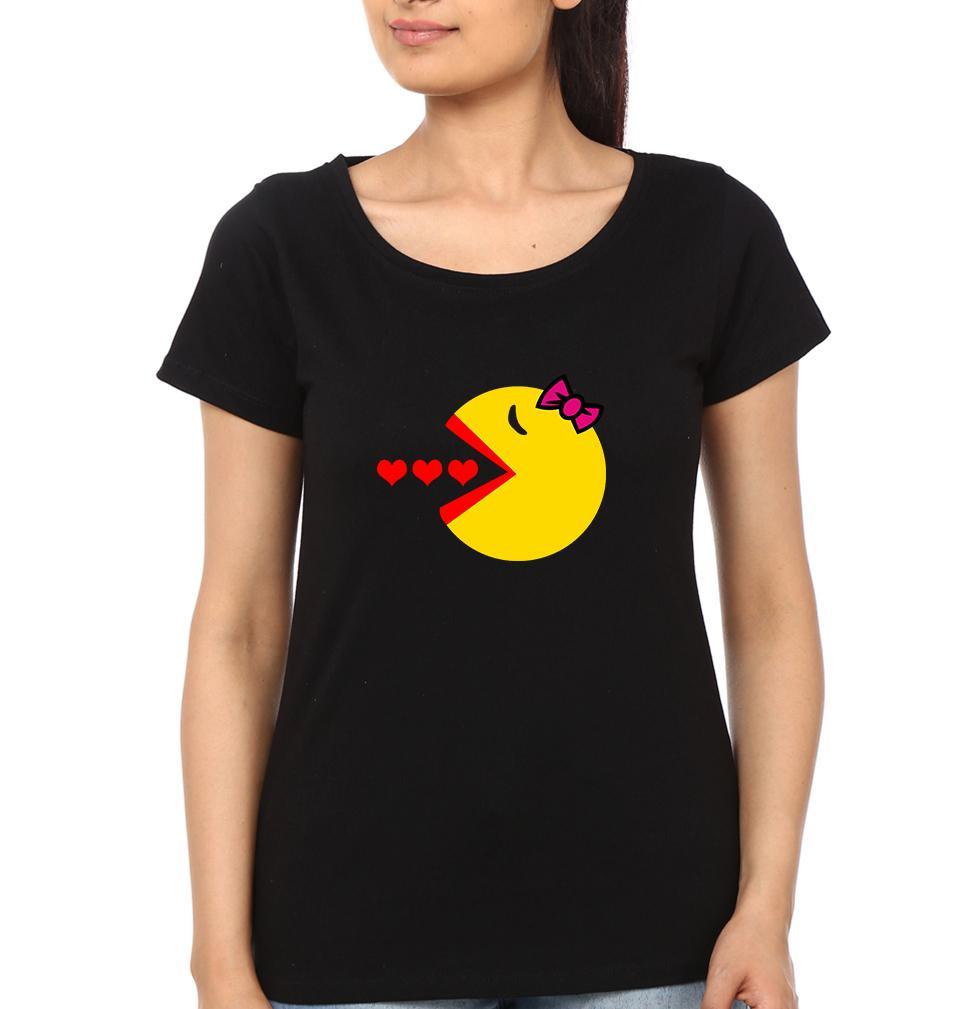 Pacman Couple Half Sleeves T-Shirts -FunkyTees