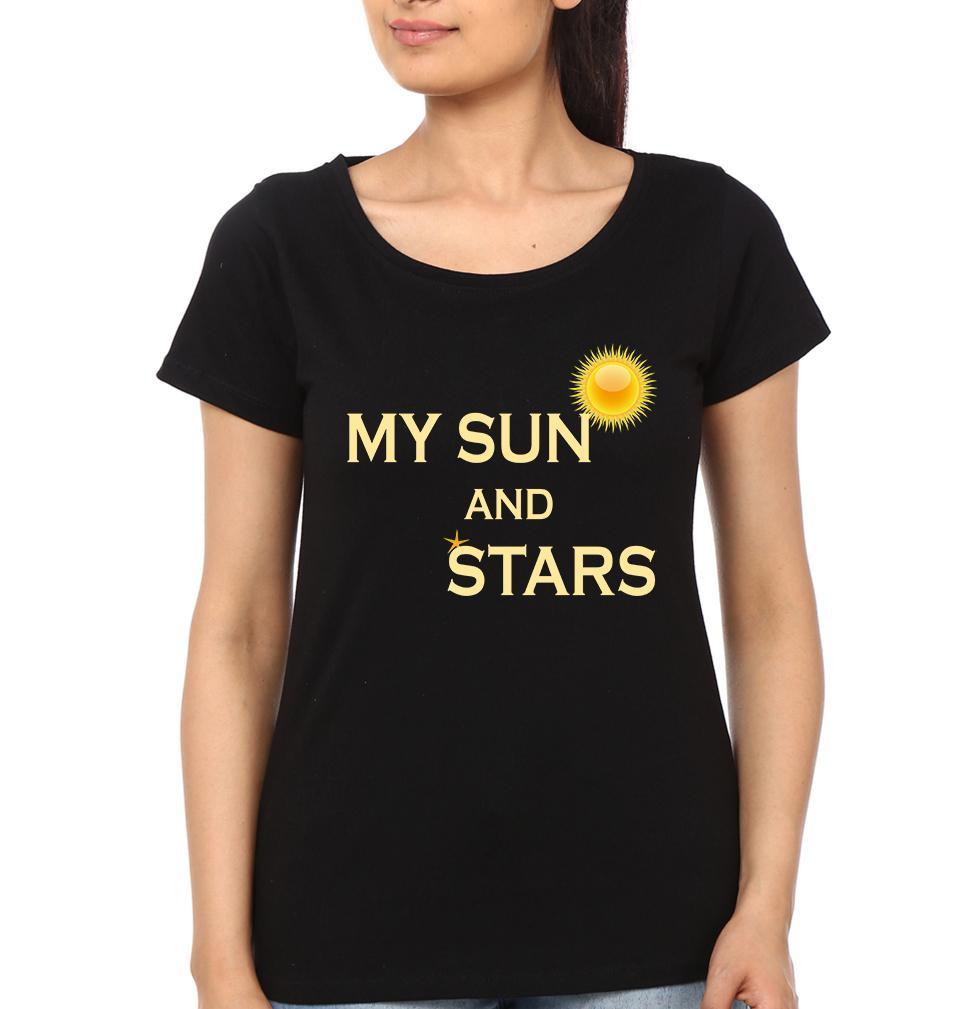 Moon Of My Life My Sun And stars Couple Half Sleeves T-Shirts -FunkyTees