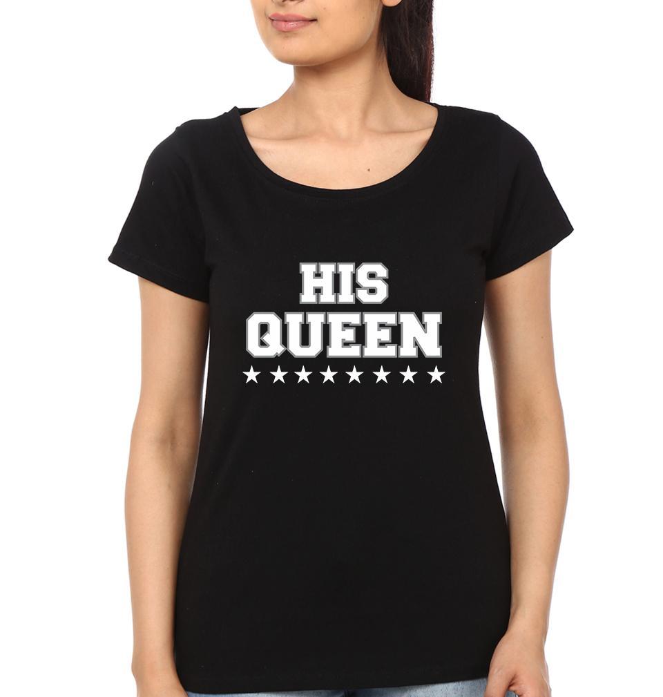 The King His Queen Couple Half Sleeves T-Shirts -FunkyTees