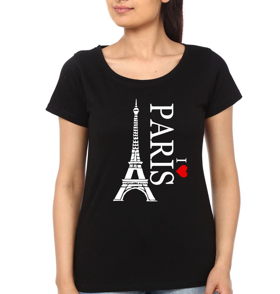 I Love Paris Couple Half Sleeves T-Shirts -FunkyTees