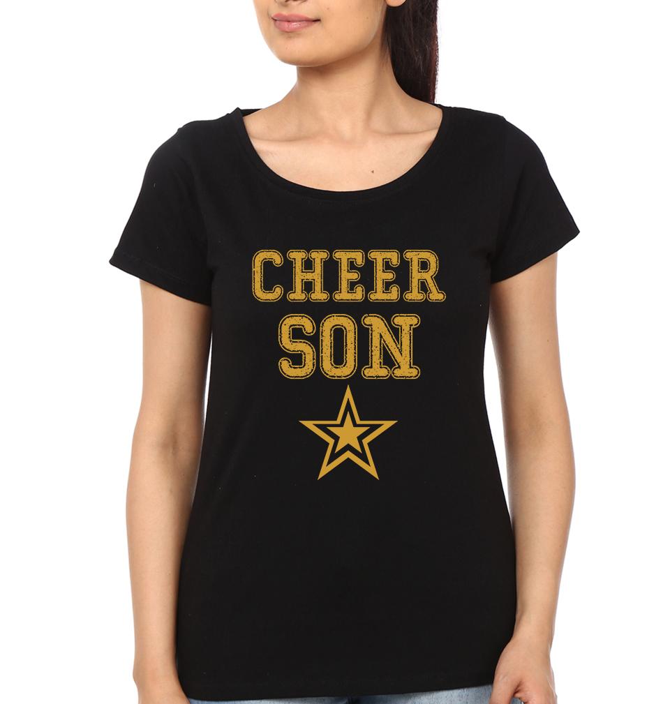 Cheer Mom Cheer Son Mother and Son Matching T-Shirt- FunkyTeesClub