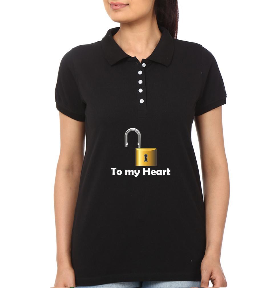 Key Lock Couple Polo Half Sleeves T-Shirts -FunkyTees