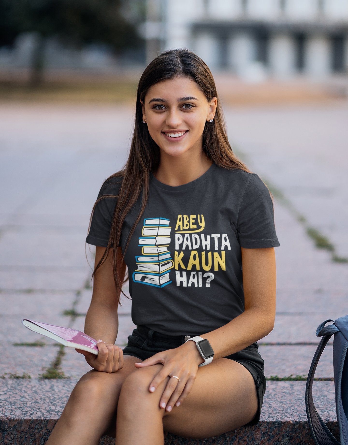 Abey Padhta Kaun Hai Engineering Women Half Sleeves T-shirt- FunkyTeesClub - Funky Tees Club