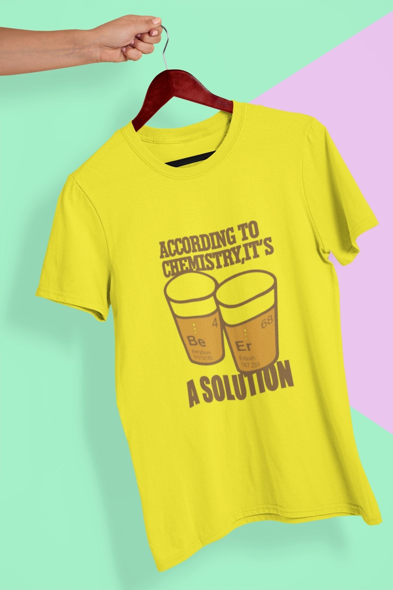 According To Chemistry Pub And Beer Women Half Sleeves T-shirt- FunkyTeesClub - Funky Tees Club