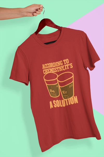 According To Chemistry Pub And Beer Women Half Sleeves T-shirt- FunkyTeesClub - Funky Tees Club