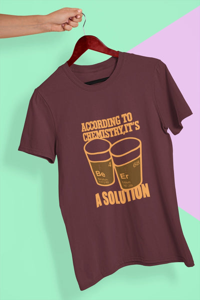 According To Chemistry Pub And Beer Women Half Sleeves T-shirt- FunkyTeesClub - Funky Tees Club