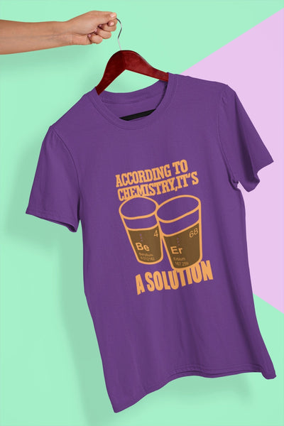 According To Chemistry Pub And Beer Women Half Sleeves T-shirt- FunkyTeesClub - Funky Tees Club