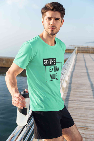 Go The Extra Mile Mens Half Sleeves T-shirt- FunkyTeesClub