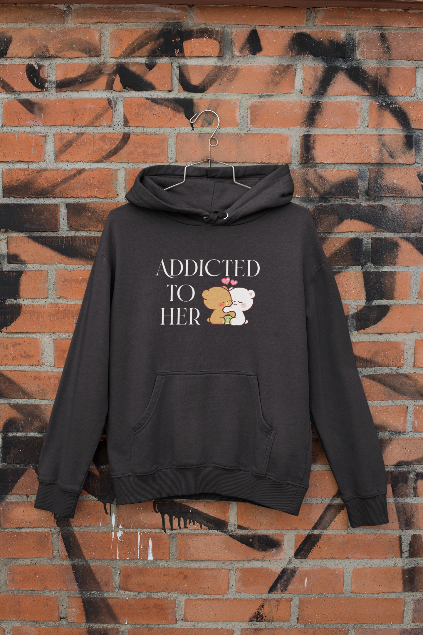 Addicted To Him Couple Hoodie-FunkyTeesClub