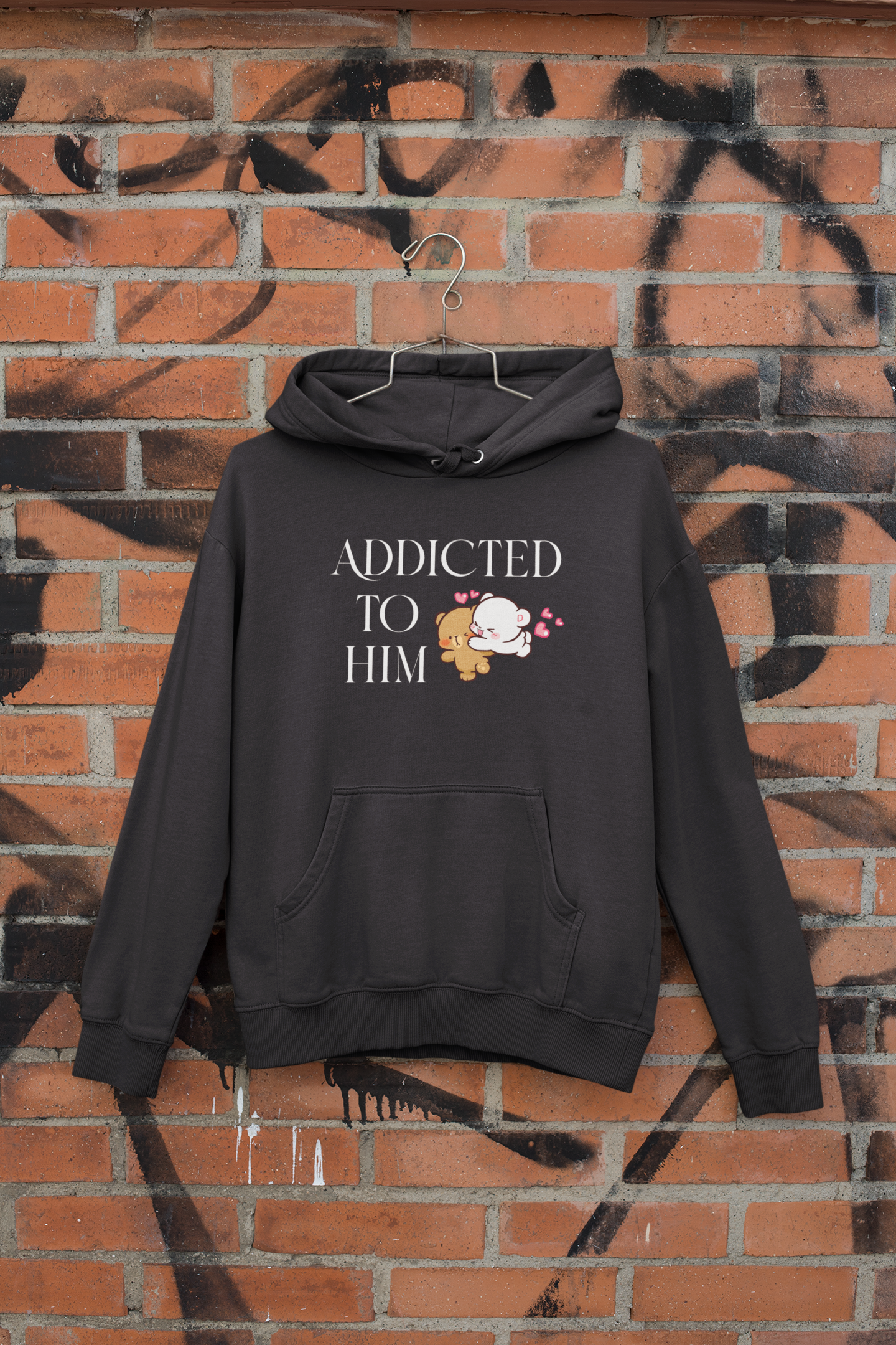 Addicted To Him Couple Hoodie-FunkyTeesClub