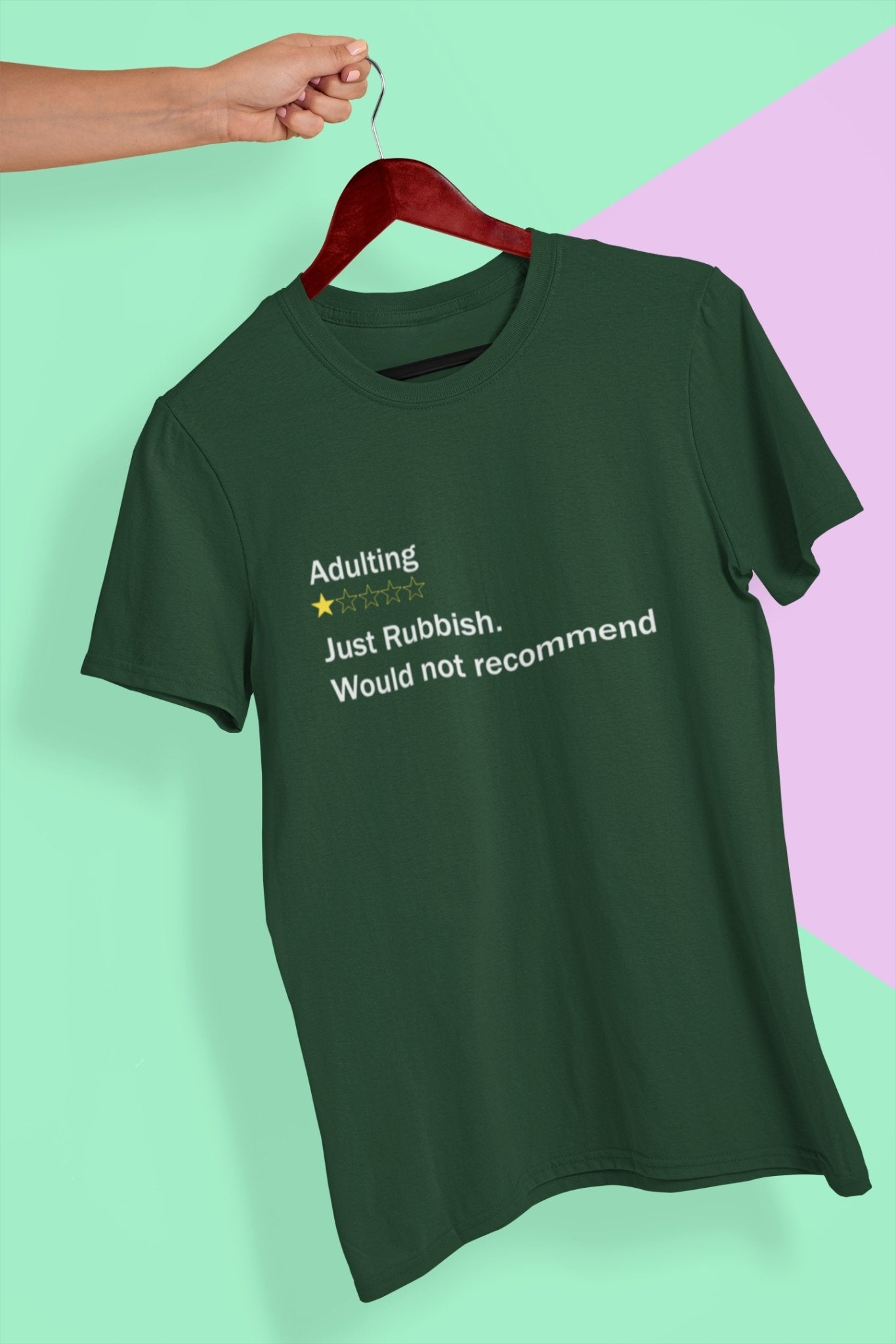 Adulting Rubbish Would Not Recommended Mens Half Sleeves T-shirt- FunkyTeesClub - Funky Tees Club