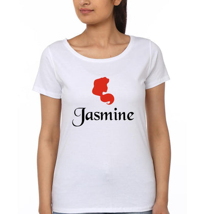 Aladdin And Jasmine Couple Half Sleeves T-Shirts -FunkyTees - Funky Tees Club