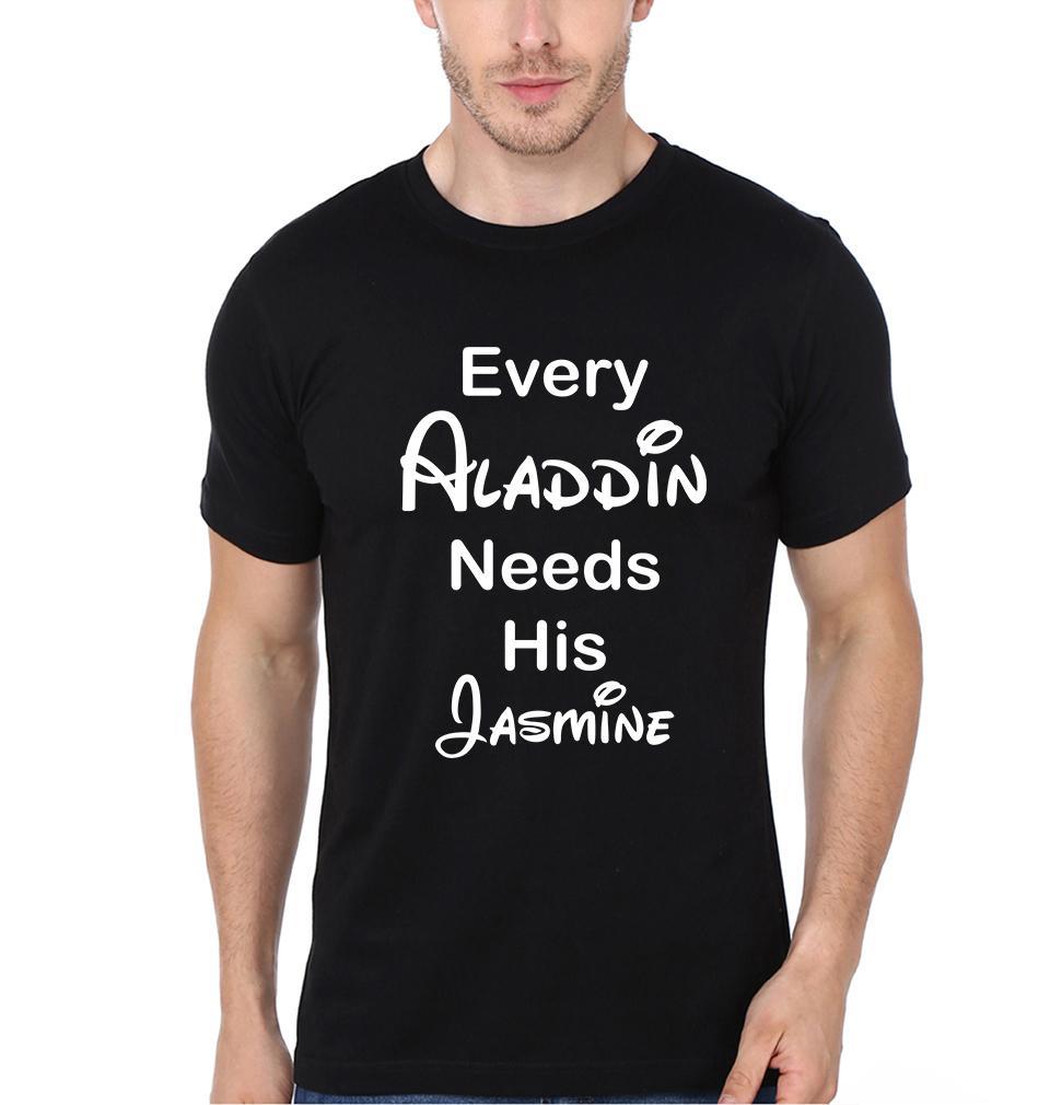 Aladdin Jasmine Couple Half Sleeves T-Shirts -FunkyTees - Funky Tees Club