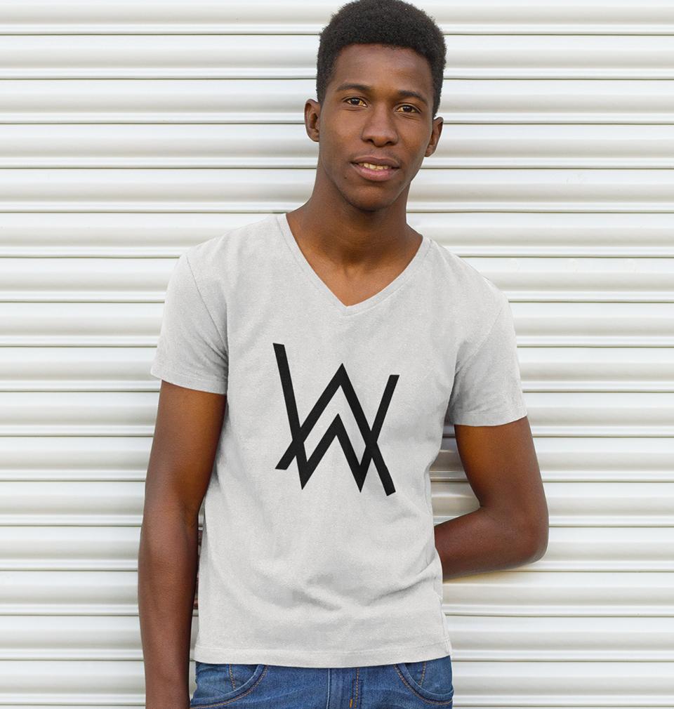 Alan Walker V-Neck Half Sleeves T-shirt For Men-FunkyTeesClub - FunkyTeesClub