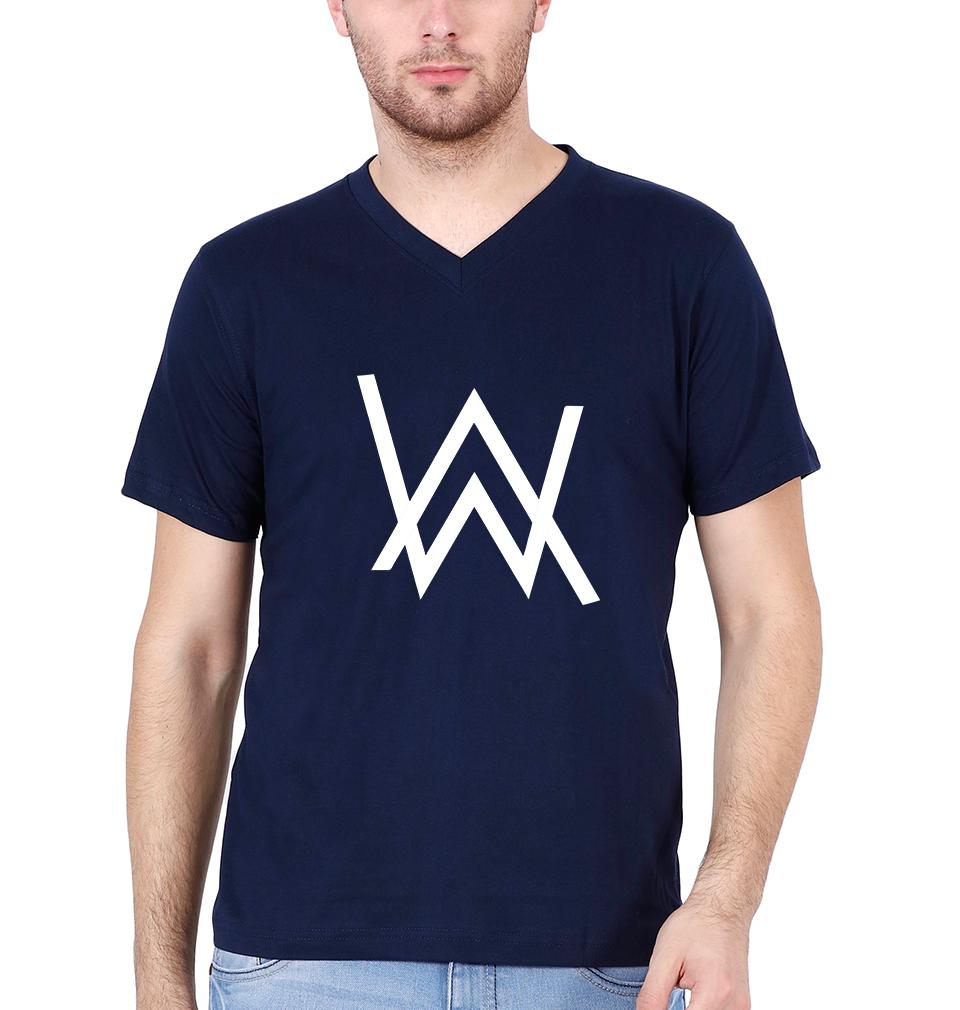 Alan Walker V-Neck Half Sleeves T-shirt For Men-FunkyTeesClub - FunkyTeesClub