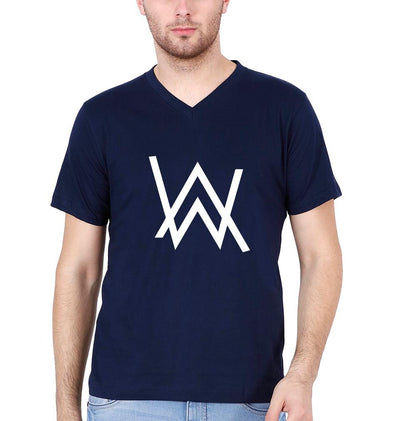 Alan Walker V-Neck Half Sleeves T-shirt For Men-FunkyTeesClub - FunkyTeesClub