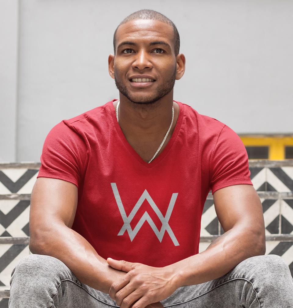 Alan Walker V-Neck Half Sleeves T-shirt For Men-FunkyTeesClub - FunkyTeesClub