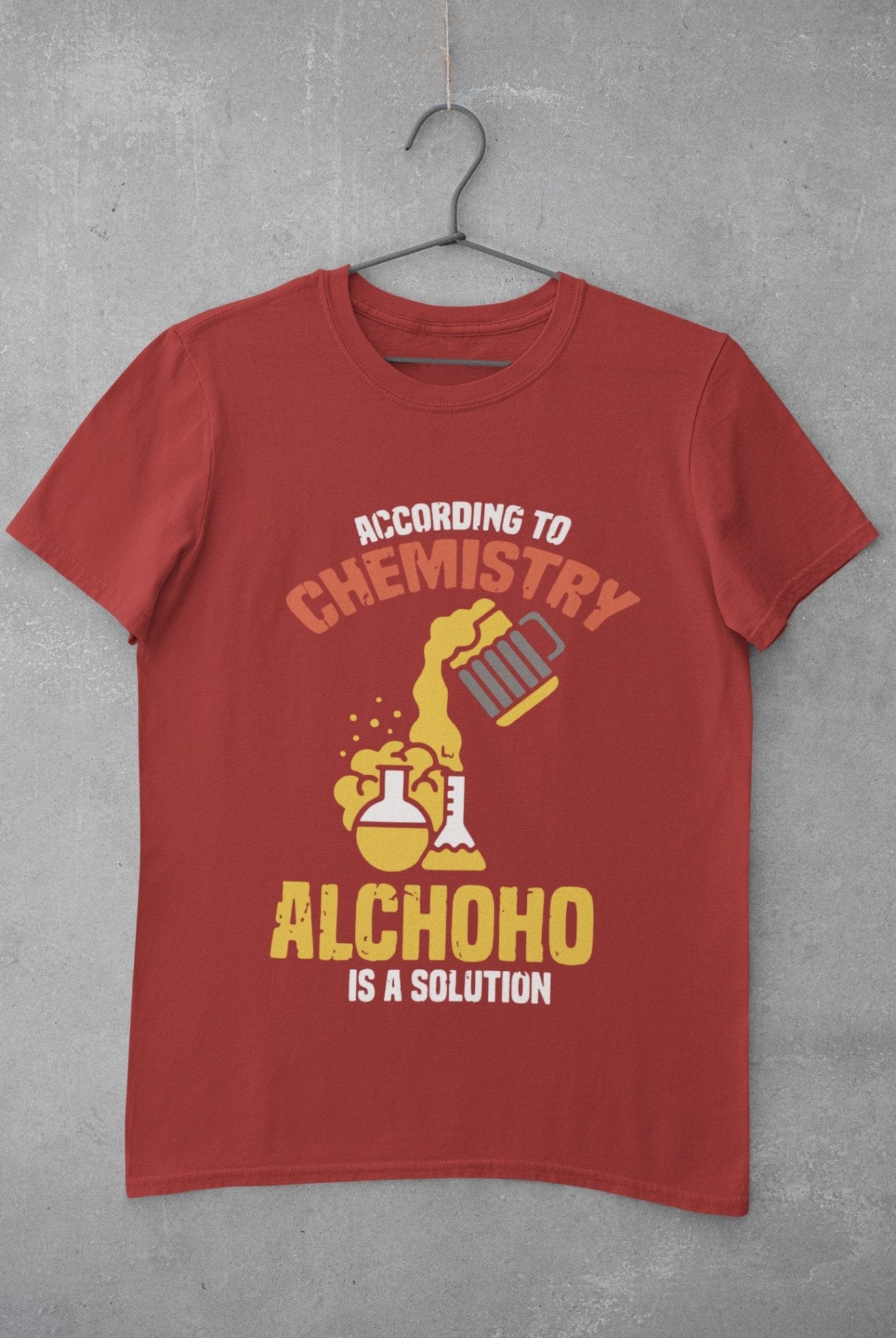 Alcohol Is A Solution Mens Half Sleeves T-shirt- FunkyTeesClub - Funky Tees Club