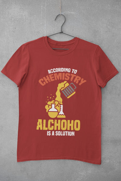 Alcohol Is A Solution Mens Half Sleeves T-shirt- FunkyTeesClub - Funky Tees Club