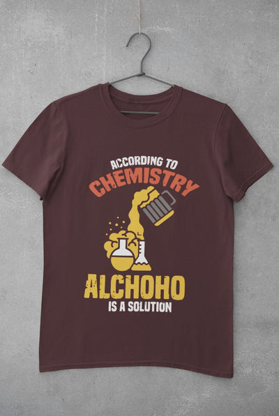 Alcohol Is A Solution Mens Half Sleeves T-shirt- FunkyTeesClub - Funky Tees Club